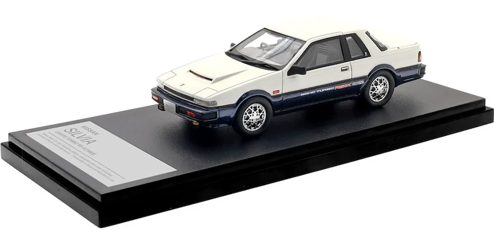 [予約] ハイストーリー 1/43 ニッサン シルビア クーペ ターボ RS-X (1983) ホワイト/ダークブルーメタリック　HS534WB