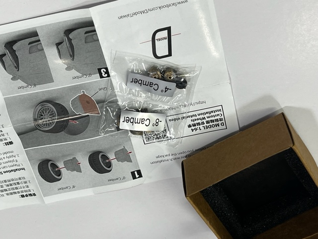 D Model 1/64 ブレーキディスク -4°/ -8° キャンパー付き 2タイプセット ディティールアップパーツ　DWCK03