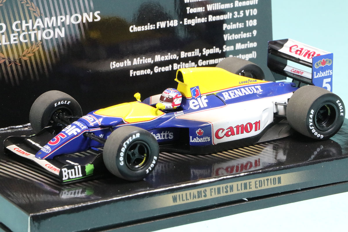 ミニチャンプス 1/43 ウィリアムズ FW14B ルノー 1992 ワールドチャンピオン N.マンセル ウェザリング仕様　436926605