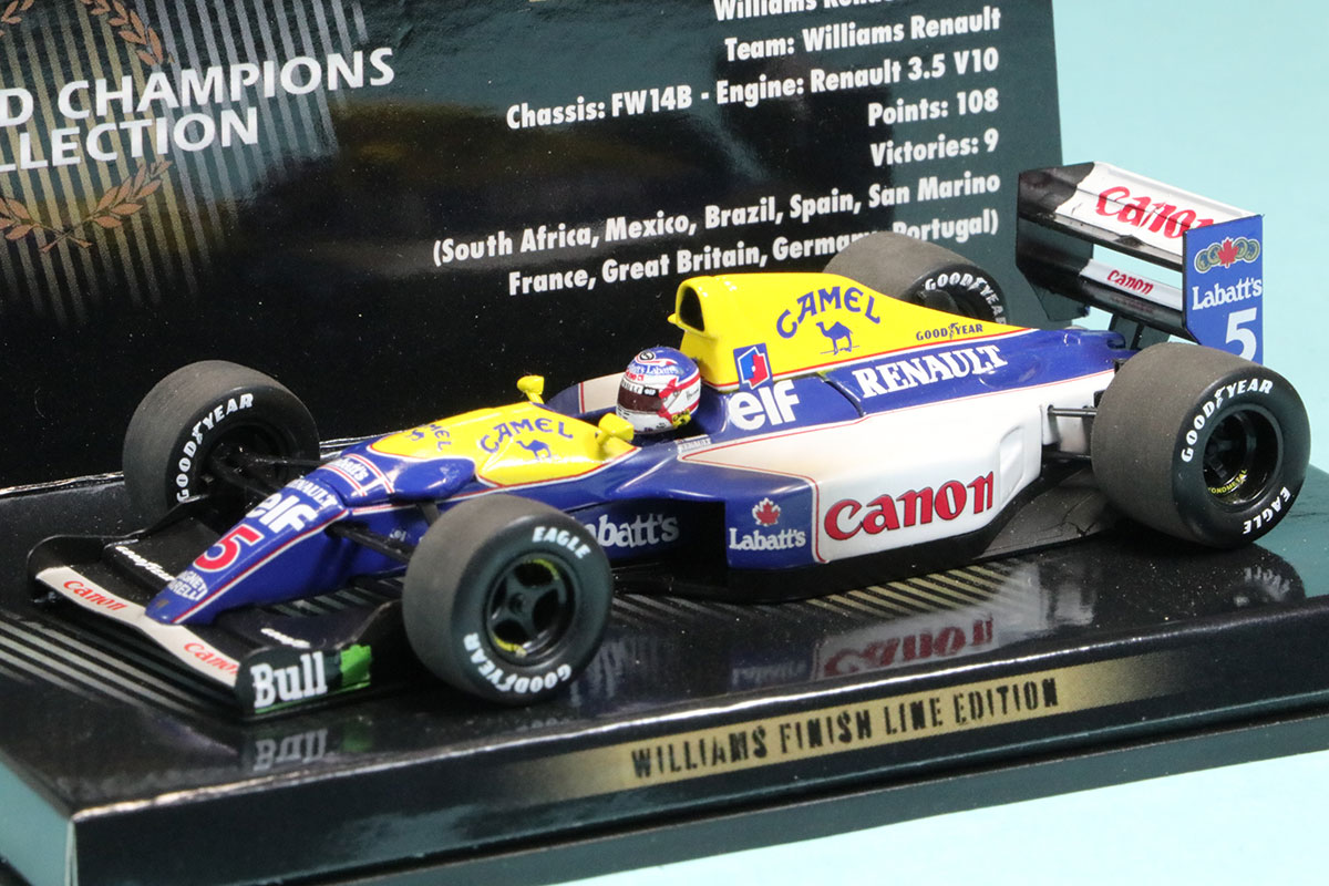 [予約] ミニチャンプス 1/43 ウィリアムズ FW14B ルノー 1992 ワールドチャンピオン N.マンセル ウェザリング仕様 デカール加工品　436926605S