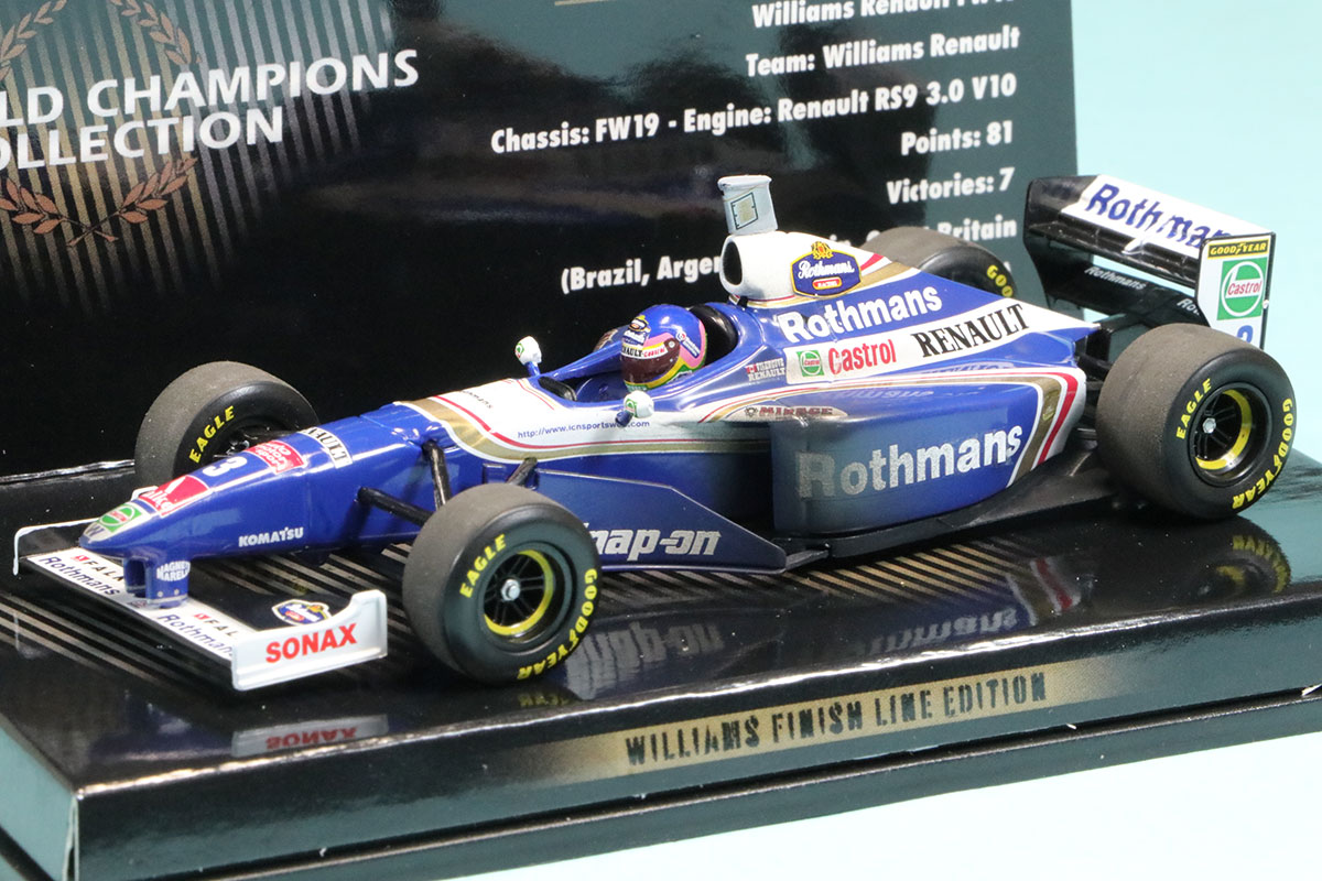 [予約] ミニチャンプス 1/43 ウィリアムズ FW19 ルノー 1997 ワールドチャンピオン J.ビルヌーブ ウェザリング仕様 デカール加工品　 デカール加工品　436976603S