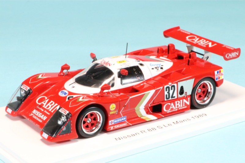 ロム独占再生産特注スパーク 1/43 ニッサン R88S CABIN ルマン 1989 No.32 限定200台 デカール加工品  S4730