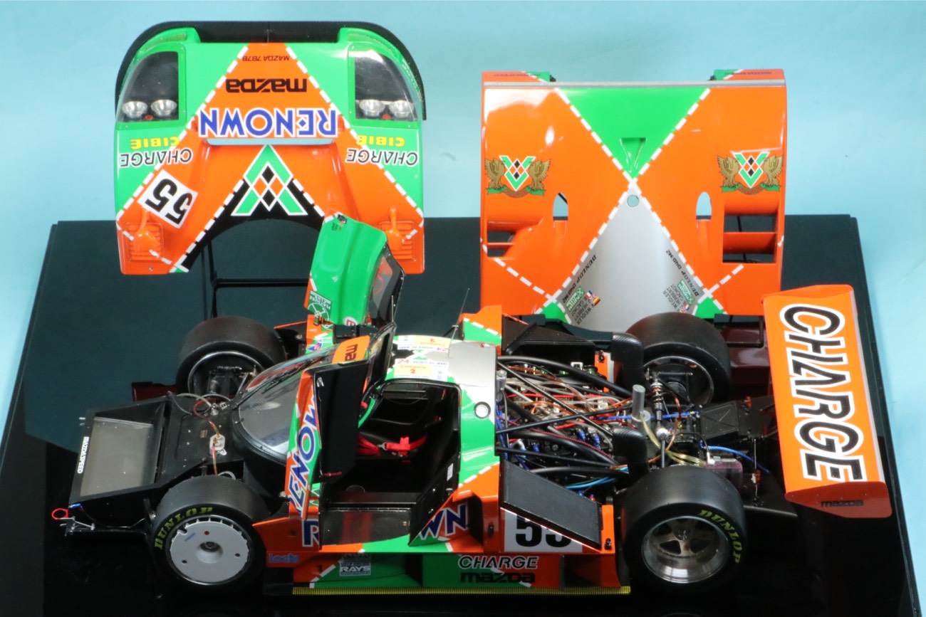 個人製作完成品 委託販売品 1/12 マツダ 787B ルマン 1991 No.55 ウィナー カウル脱着 ドアオープン固定　RF628_TO
