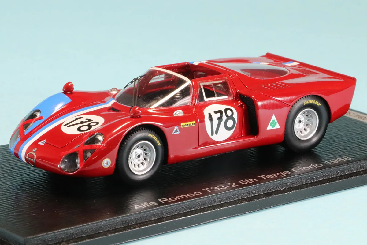 スパーク 1/43 アルファロメオ T33-2 No.178 5位 1968 タルガ・フローリオA. Pilette - R. Slotemaker　SI035