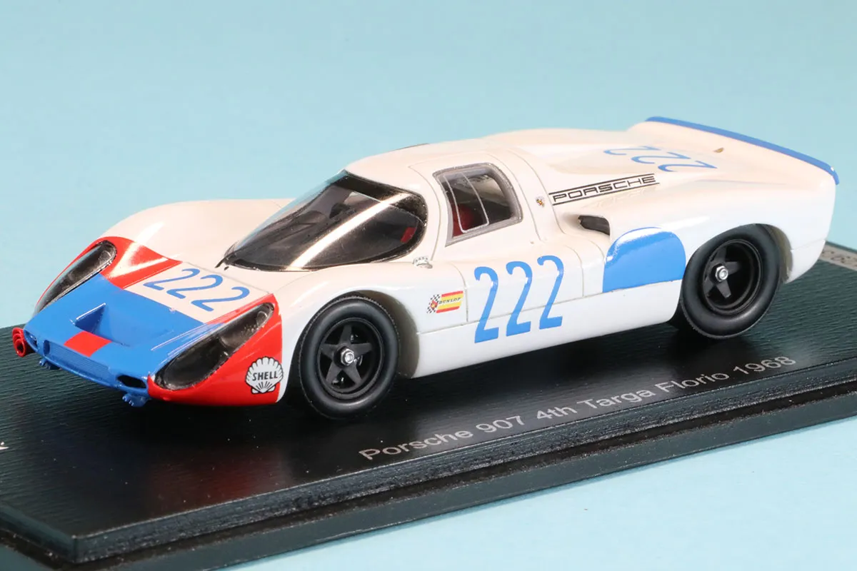 スパーク 1/43 ポルシェ 907 No.222 4位 1968 タルガ・フローリオ H