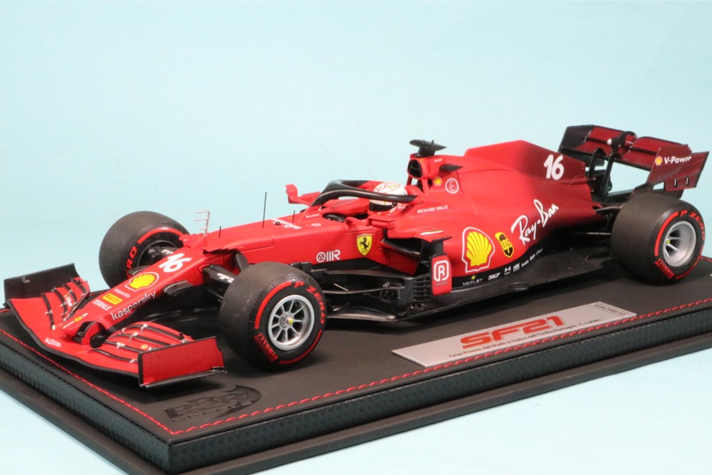 BBR 1/18 フェラーリ SF21 エミリオロマーニャGP 2021 C.ルクレール ドライタイヤ ダイキャスト製 ディスプレイケース付き　BBR211816DIEDRY