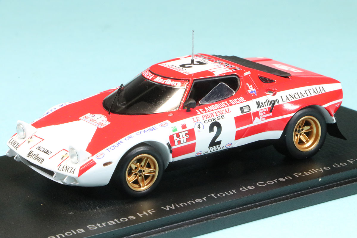 スパーク 1/43 ランチア ストラトス HF ツール ド コルス フランスラリー 1974 Winner No.2 デカール加工品　S9074S