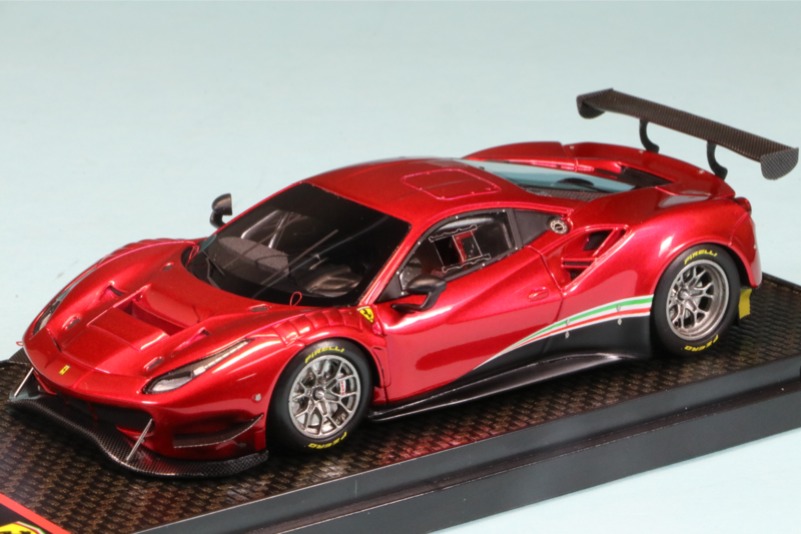 GLレーシング製 ミニッツボディ フェラーリ 488GT3 レッド×ブラック 1