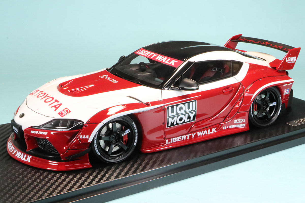 イグニッションモデル 1/18 LB-WORKS トヨタ スープラ A90 リキモリ ホワイト/レッド　IG2651