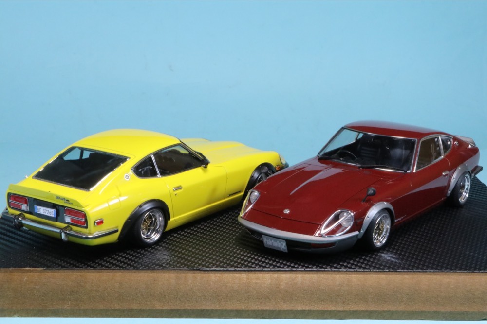 個人製作完成品 委託販売品 1/24 ニッサン フェアレディ 240Z ローダウン&ホイールカスタム 2台セット　RF240ZSET