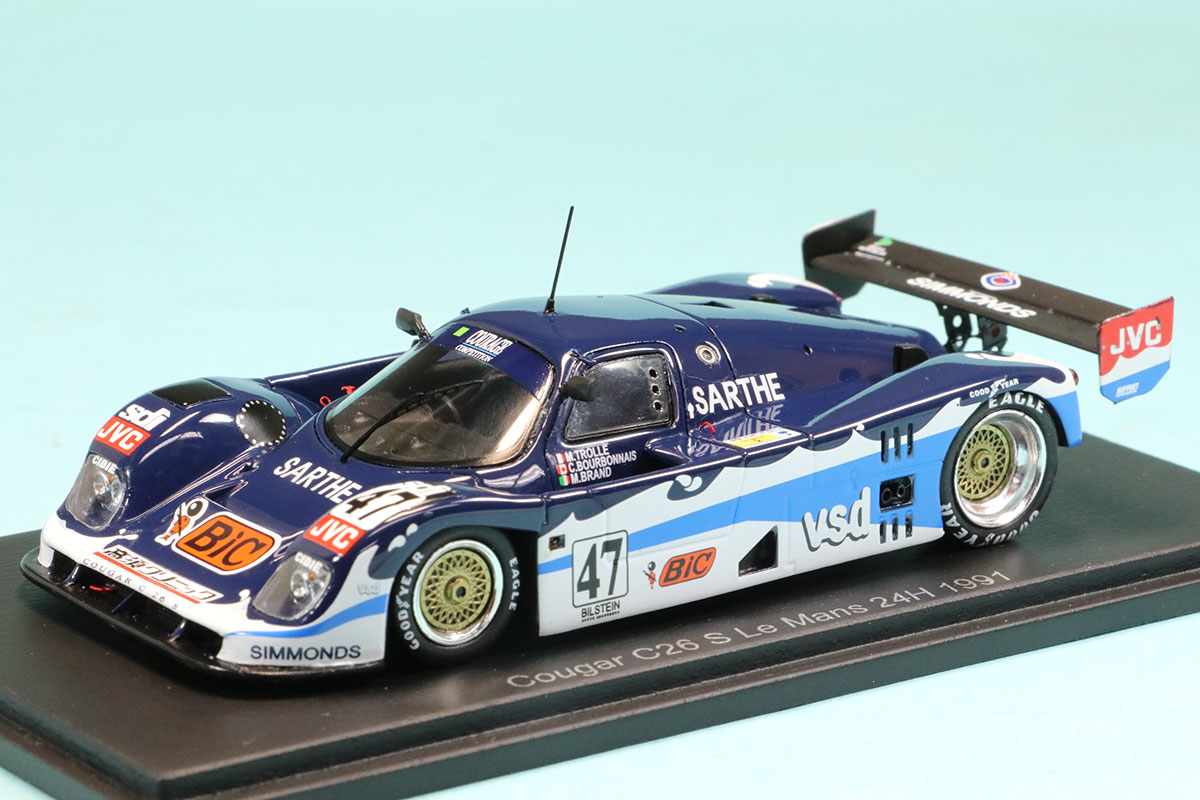 スパーク 1/43 クーガー C26 S ルマン 1991 No.47 S3537