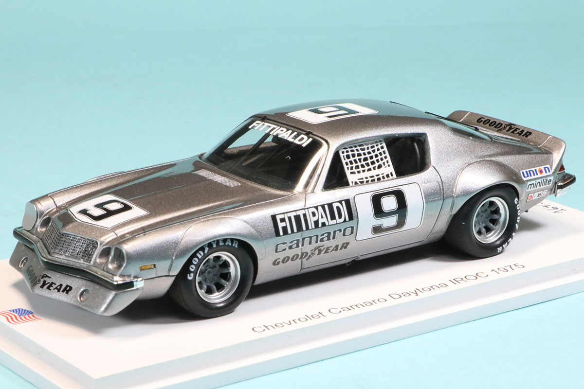 スパーク 1/43 シボレー カマロ IROC デイトナ 1974 - 1975 NO.9 Emerson Fittipaldi　US223