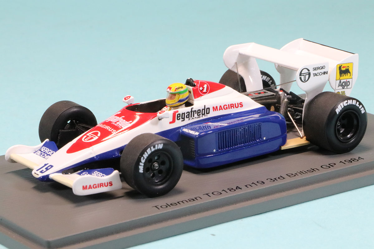 スパーク 1/43 トールマン TG184 イギリスGP 1984 3rd A.セナ デカール加工品　S2781S