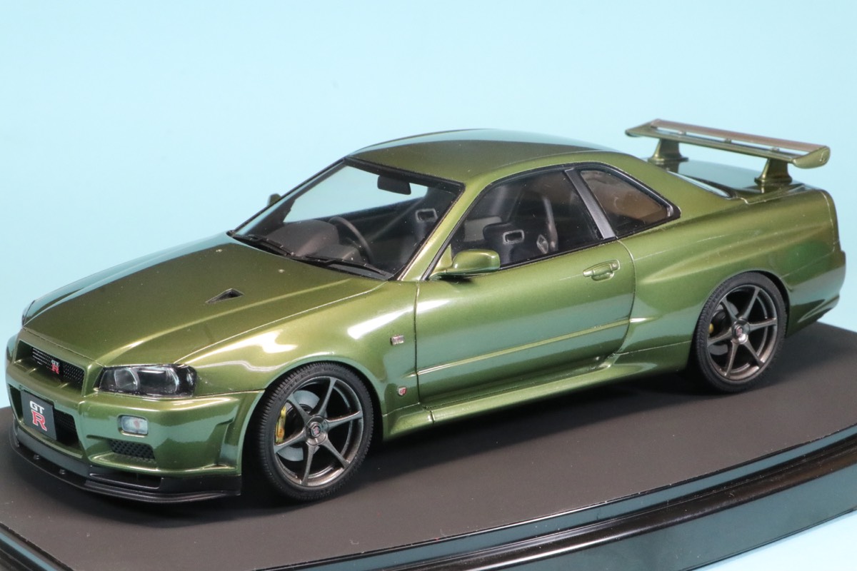 個人製作完成品 委託販売品 1/24 ニッサン スカイライン GT-R R34 Vスペック2 ミレニアムジェイド　RFT24258_KH