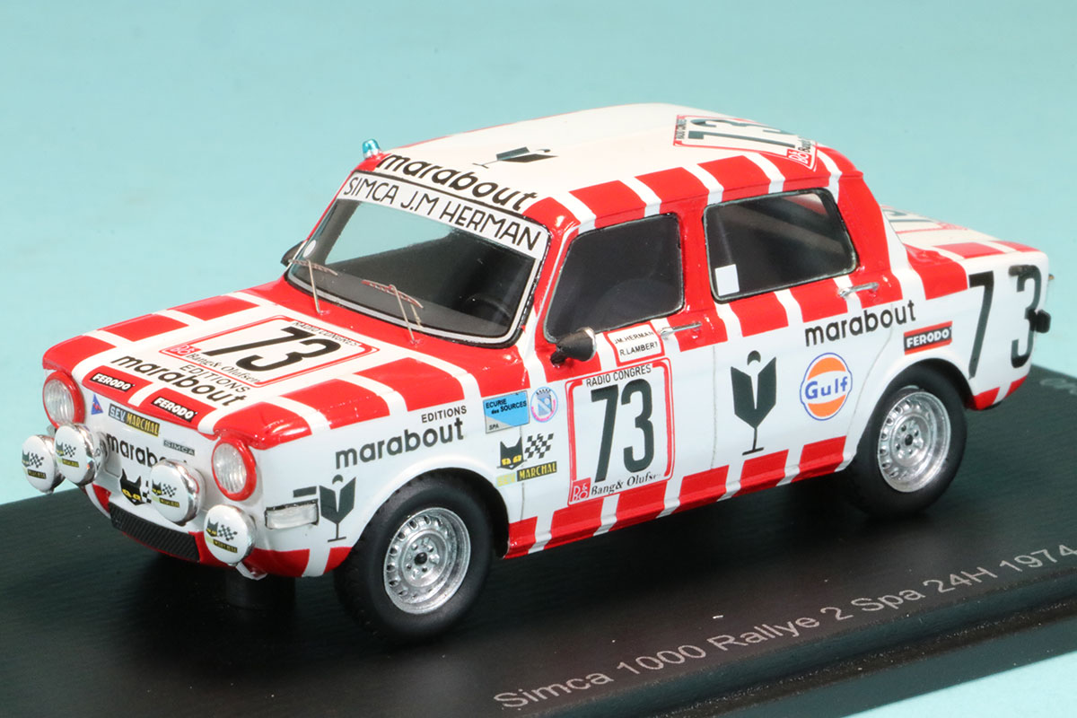 スパーク 1/43 シムカ 1000 ラリー スパ 24h 1974 No.73　100SPA06
