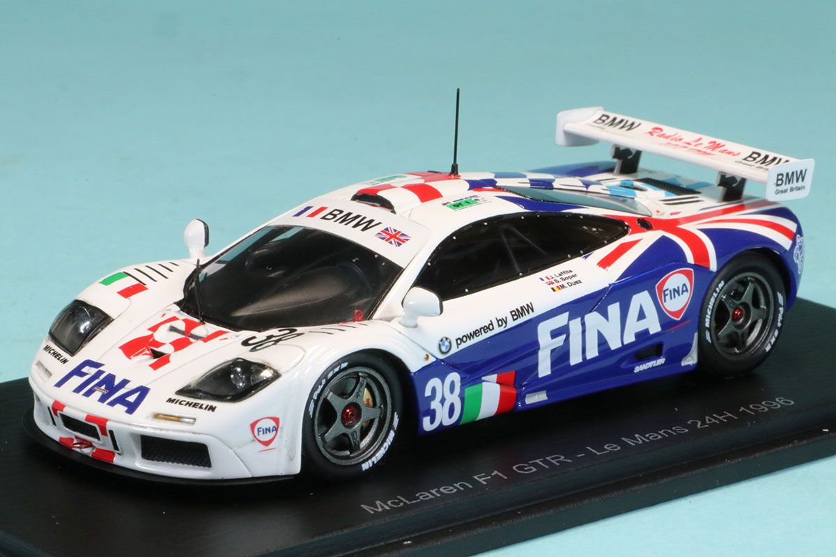 数量限定！在庫処分セール 売り切れ御免 FINA GTR F1 マクラーレン 1/43 スパーク ルマン No.38 1996 ミニカー