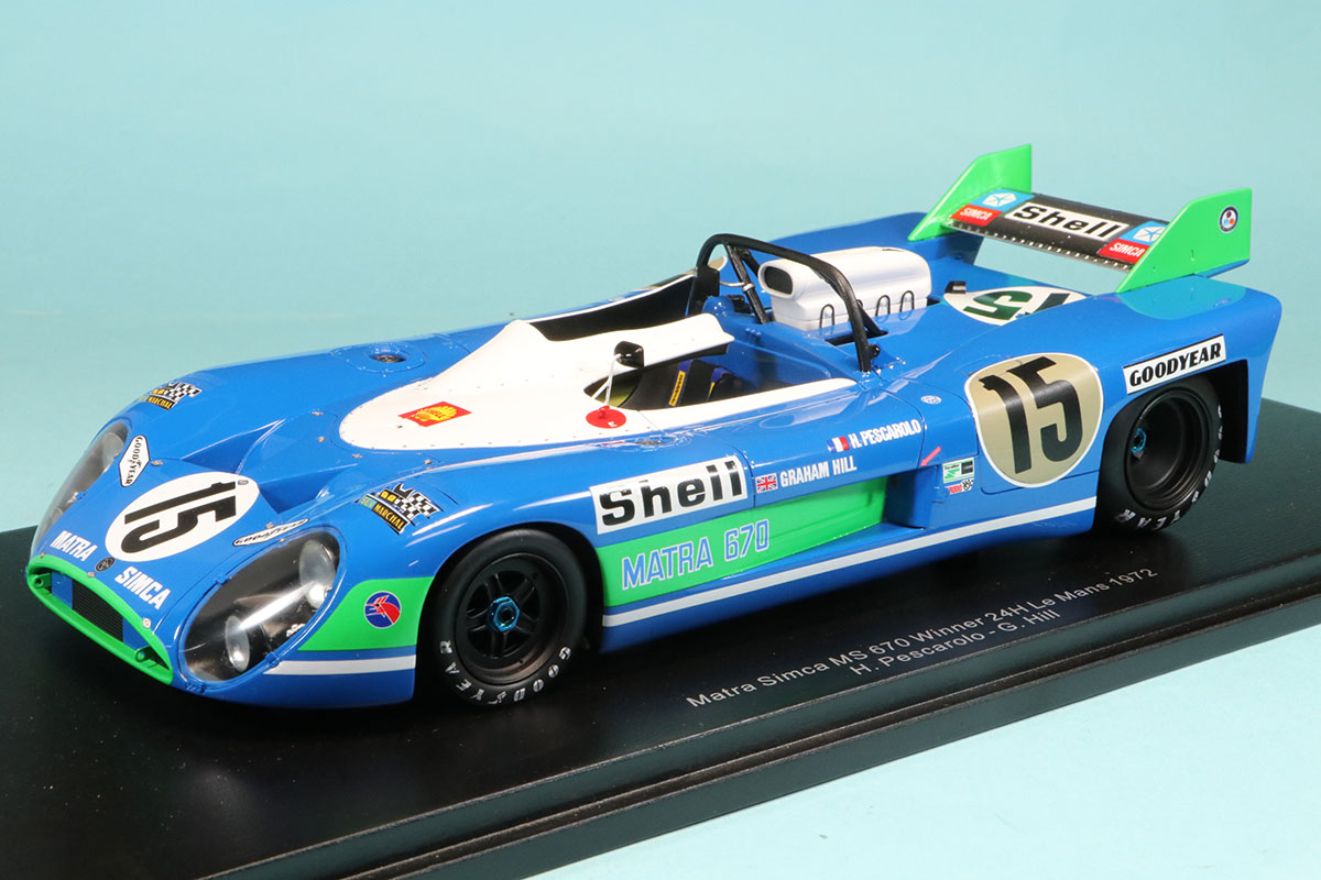 スパーク 1/18 マトラ シムカ MS670 ルマン 1972 No.15 ウィナー ケース付き　18LM72