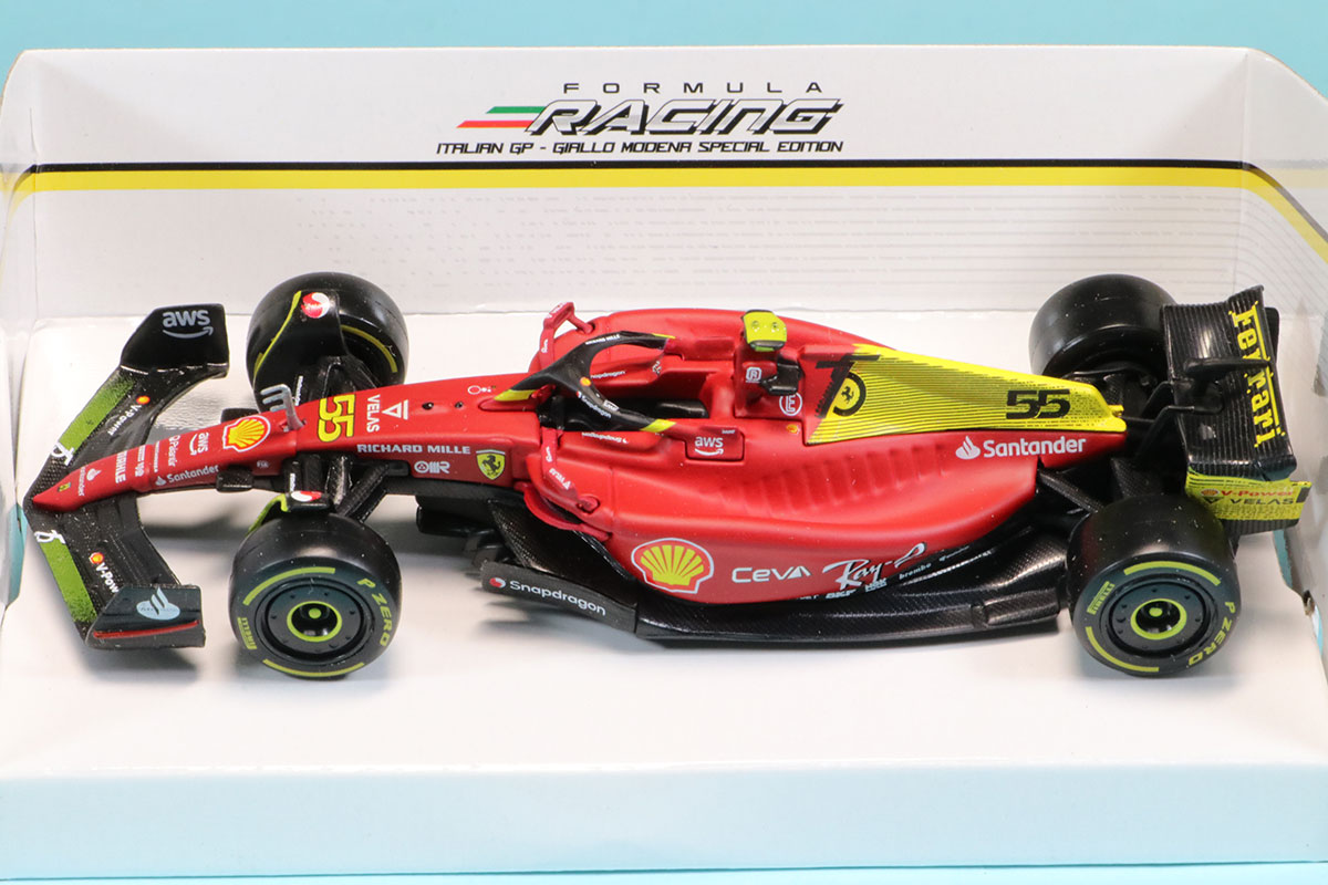  ブラーゴ 1/43 フェラーリ F1-75 イタリアGP 2022 No.55, C.サインツ　18-36832S75