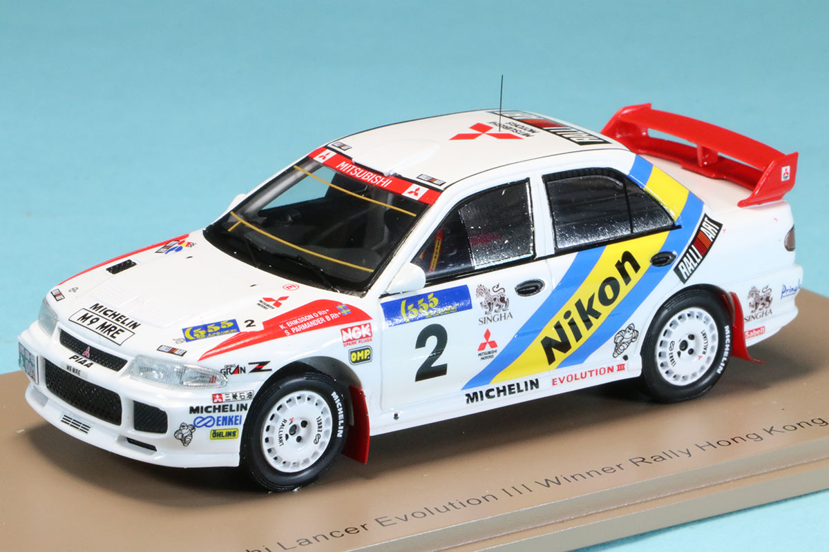 スパーク 1/43 ミツビシ ランサー Evo.3 香港ラリー 1995 Winner No.2