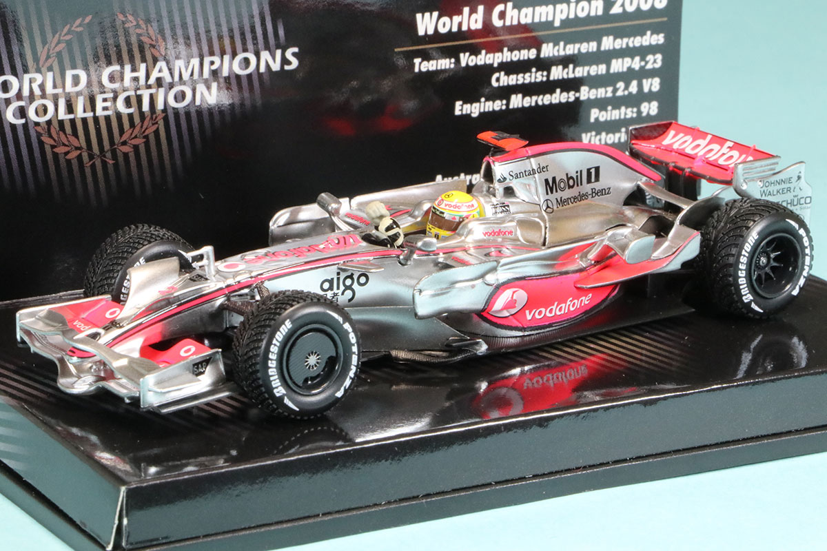 ミニチャンプス 1/43 マクラーレン メルセデス MP4/23 ブラジルGP 2008 ワールドチャンピオン L.ハミルトン　530084332