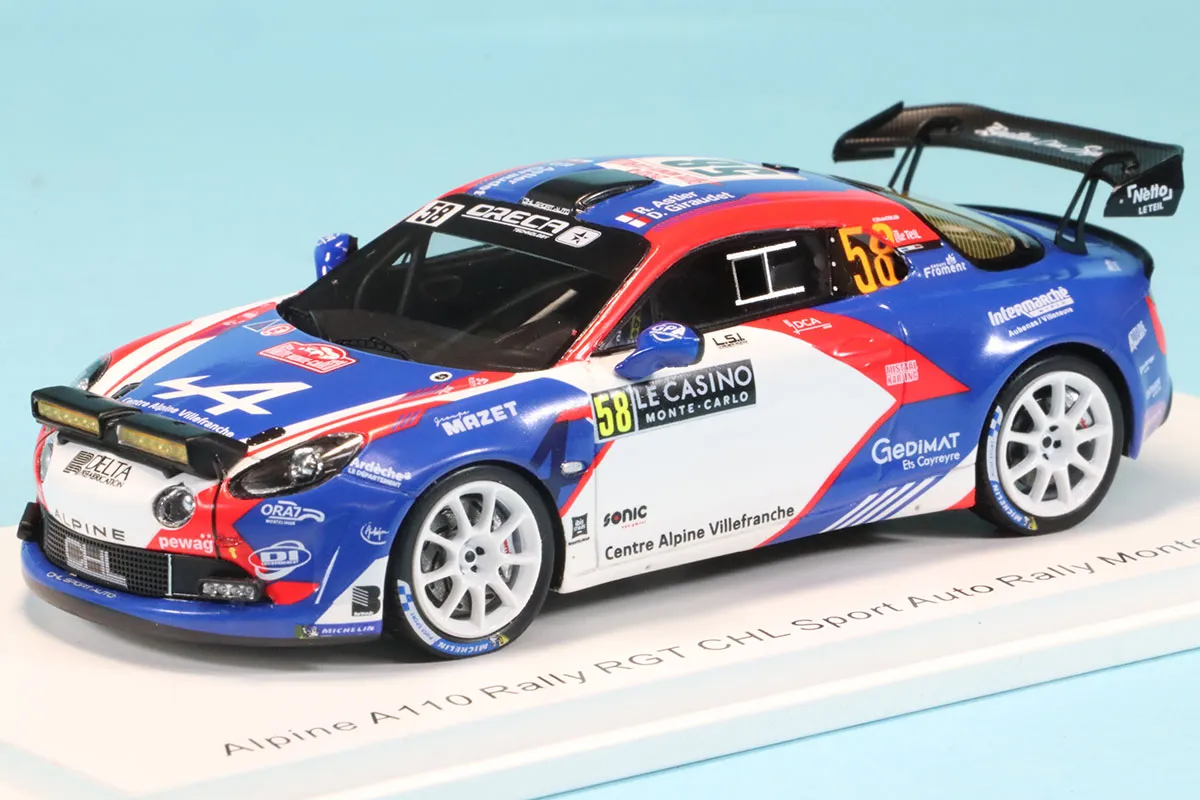 スパーク 1/43 アルピーヌ A110 ラリー RGT モンテカルロ 2024 No.58 R. Astier　 S6856