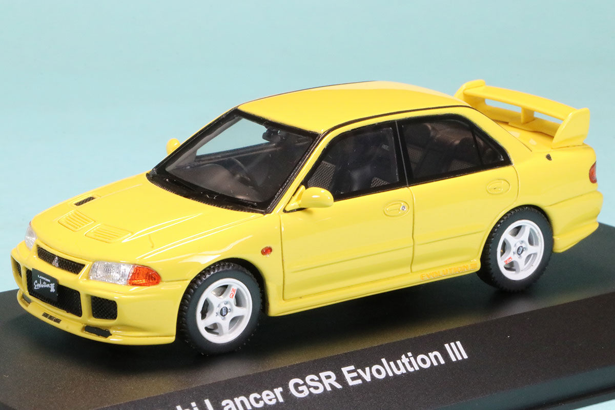 ミニカー　1/43 三菱 ランサー エボリューション III(イエロー) [KSR43120Y] 京商 1/43 ミツビシ ランサー エボ3 イエロー KSR43120Y