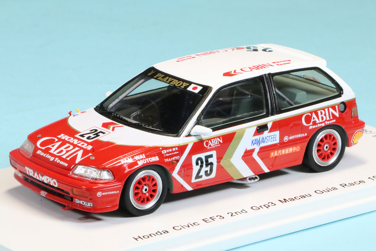 スパーク 1/43 ホンダ シビック EF3 マカオギアレース 1989 No.25
