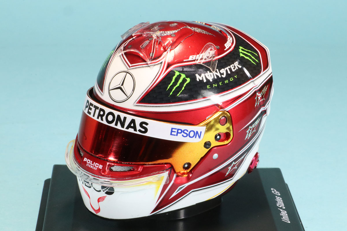スパーク 1/5 ヘルメット L.ハミルトン 2019 アメリカGP ワールドチャンピオン　5HF173