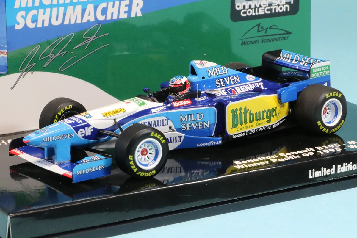[予約] ミニチャンプス 1/43 ベネトン B195 ルノー パシフィックGP 1995 Winner M.シューマッハ ワールドチャンピオン デカール加工品　517951501S