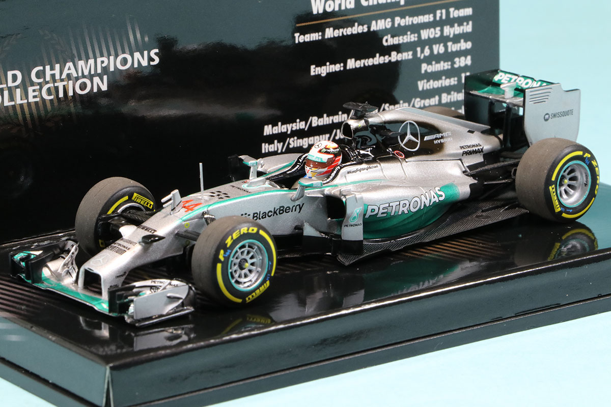 ミニチャンプス 1/43 メルセデス AMG ペトロナス F1 W05 2014 ワールドチャンピオン L.ハミルトン　436140044