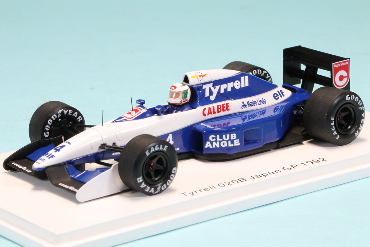 ロム特注スパーク 1/43 ティレル 020B 日本GP 1992 4th A.de.チェザリス デカール加工品 　ROMU040