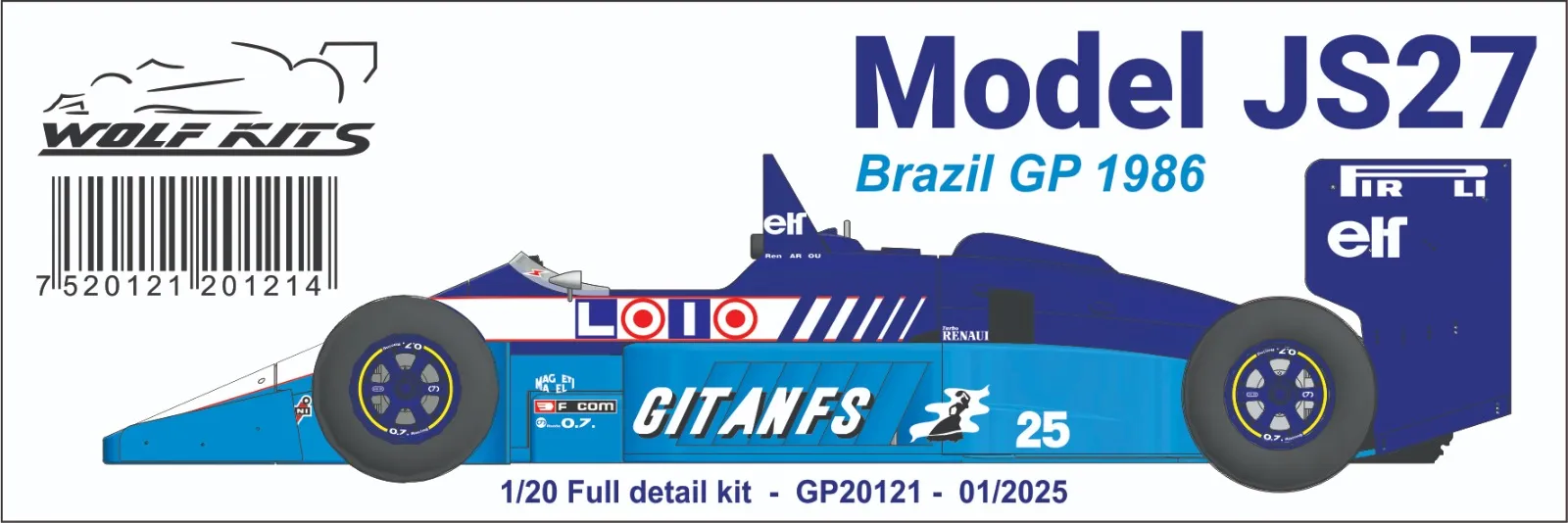 ウルフモデル 1/20 レジンキット リジェ JS27 ブラジルGP 1986