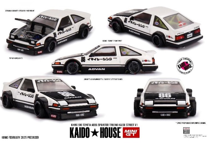 リトルチャロ　コレクション 予約］MINI-GT 1/64 トヨタ AE86 スプリンタートレノ Kaido