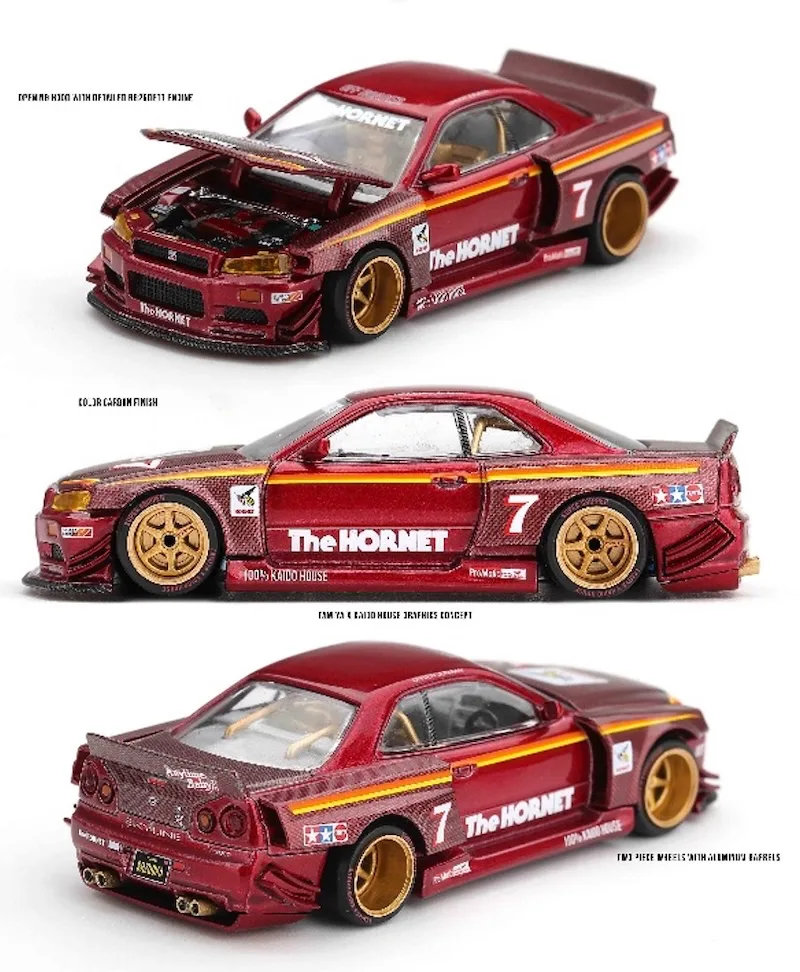 [予約] KAIDO HOUSE x MINI-GT 1/64 ニッサン スカイライン GT-R R34 TAMIYA x KAIDO HOUSE "ホーネット" V2(右ハンドル)　KHMG315