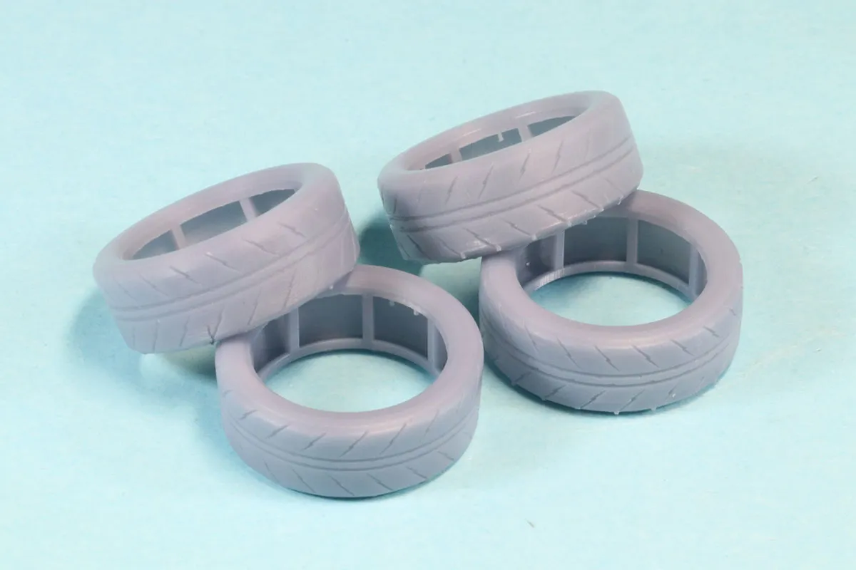 ケイSTYLE! 1/24 15インチ シバタイヤモチーフ タイヤセット　KS-PA108