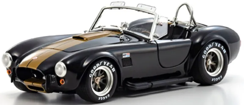 [予約] 京商 1/18 シェルビー コブラ 427S/C ブラック/ゴールドストライプ フル開閉　KS08048BKG