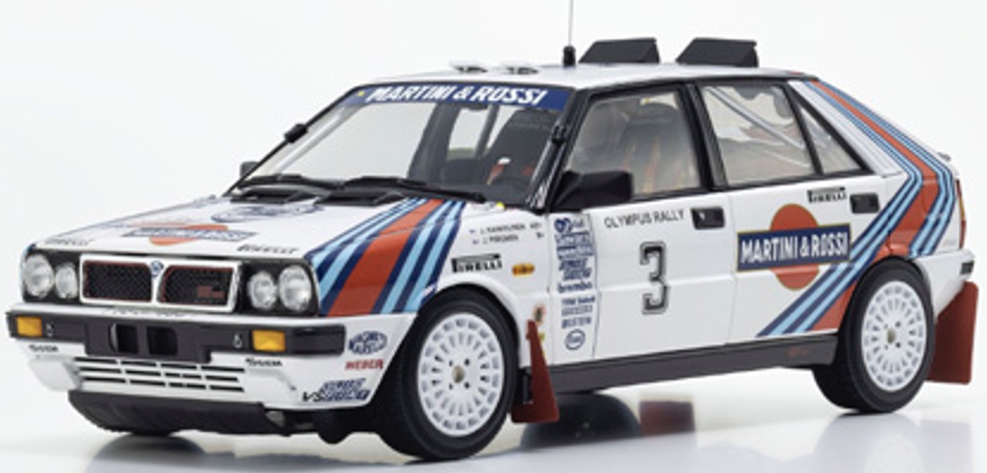 [予約] 京商 1/18 ランチア デルタ HF 4WD オリンパス ラリー ウィナー 1987 No.3 フル開閉　KS08960E