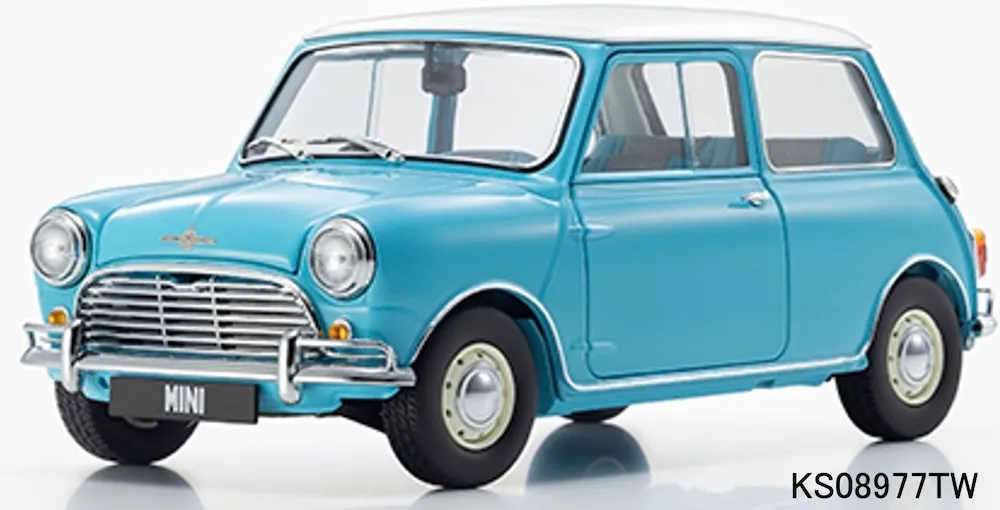 [予約] 京商 1/18 モーリス ミニ クーパー 1275S ターコイズ X ホワイトルーフ フル開閉　KS08977TW