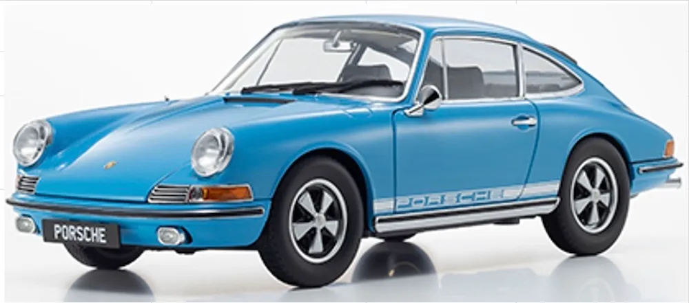 [予約] 京商 1/18 ポルシェ 911S クリスタルブルー X ホワイトストライプ　KS08978BLW