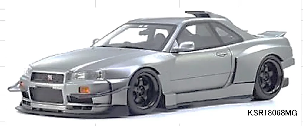 [予約] 京商 1/18 ニッサン スカイライン GT-R (R34) キジル サリーム マットグレー　KSR18068MG