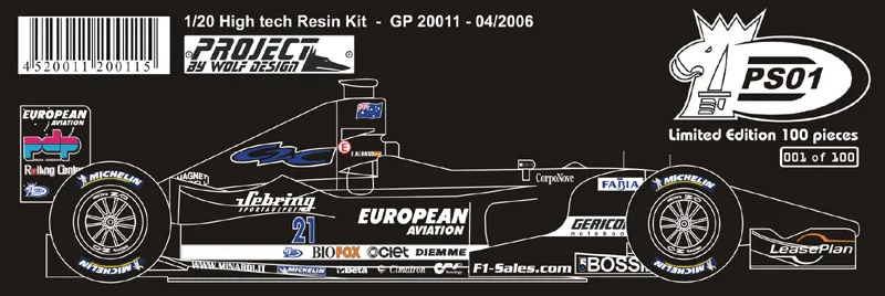 ウルフモデル 1/20 レジンキット ミナルディ PS01 2001　GP20011
