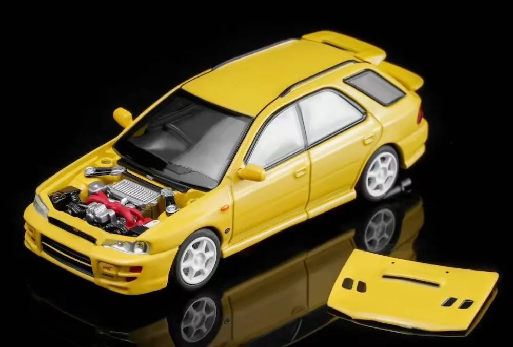 [予約] モーターヘリックス 1/64 スバル インプレッサ ワゴン WRX STI ver.4 カシミアイエロー　M67104