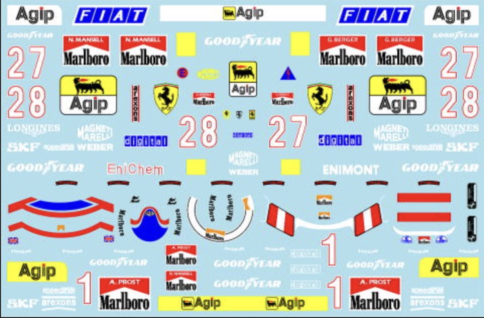 ミュージアムコレクション 1/20 フェラーリ F189 640 & 641/2 フル