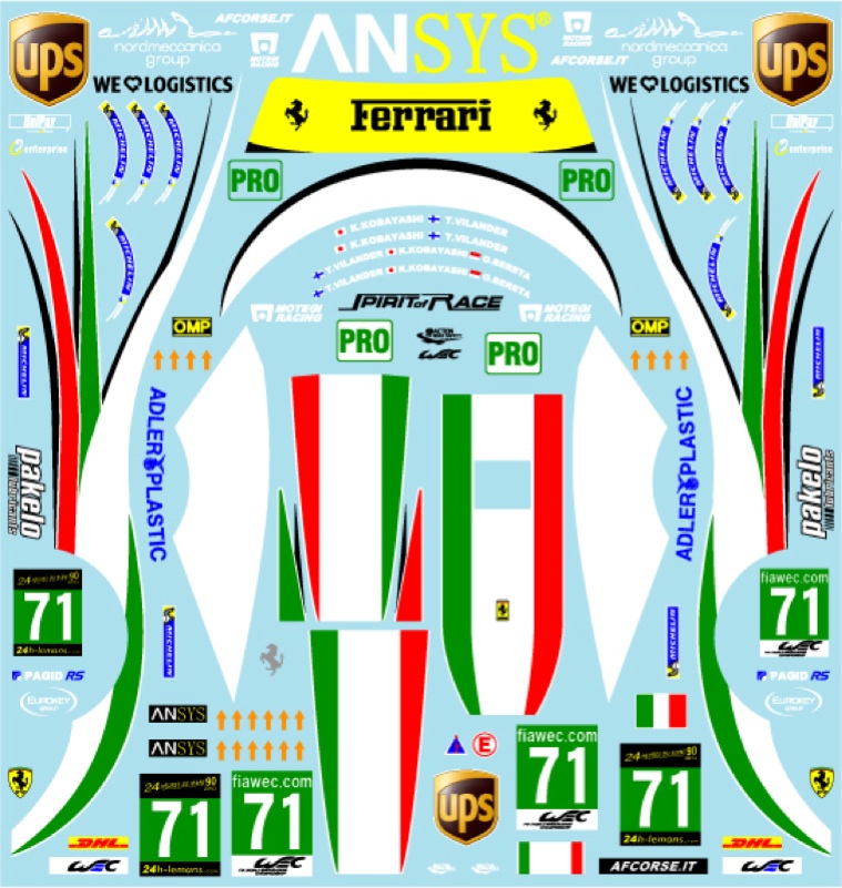 ミニカー　[破損品] 1/43 フェラーリ458GTE 2013年ル・マン24時間 #71 小林可夢偉 [KBBR002] フェラーリ 458GTE 2013年 ルマン 24時間 #71 小林可夢偉