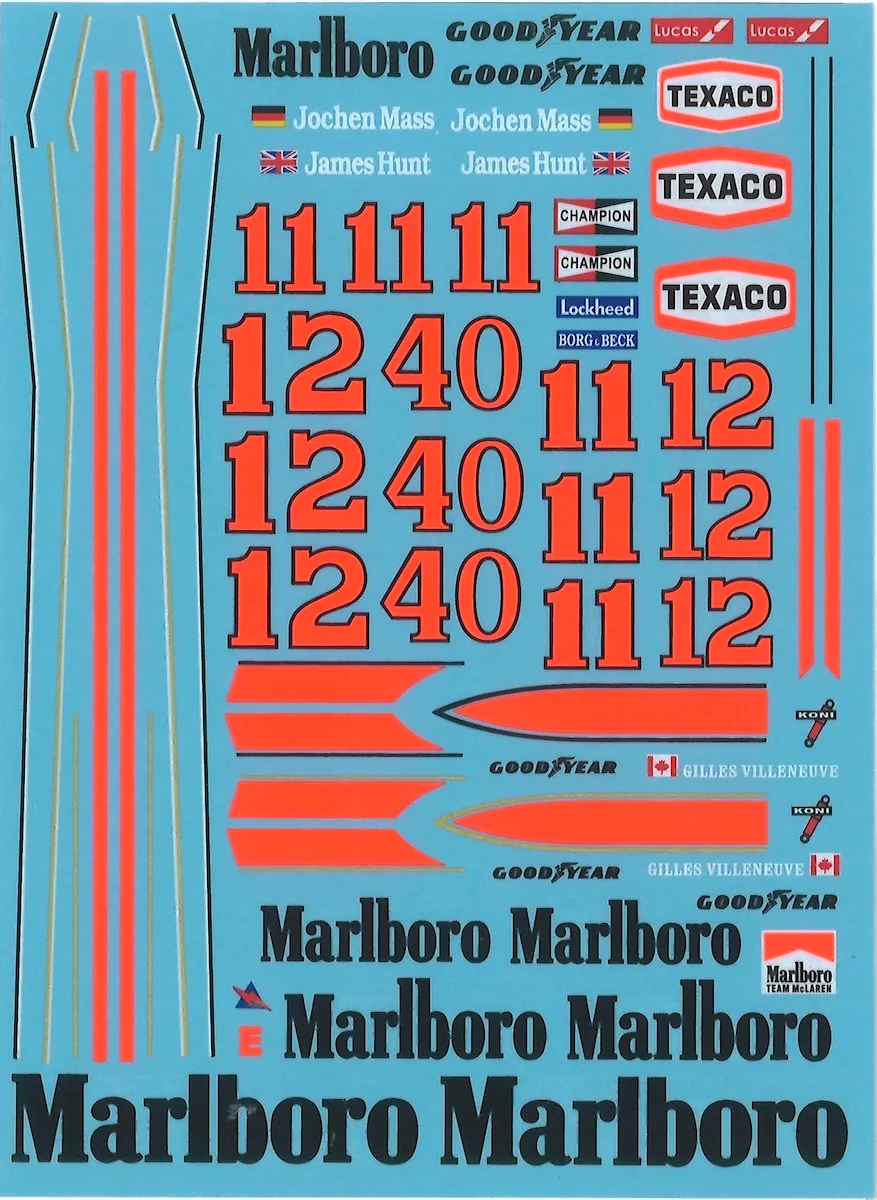 MSMクリエイション 1/20 マクラーレン M23 1976/77 フルデカール