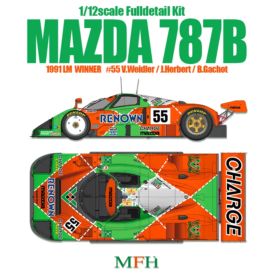 モデルファクトリーヒロ 1/12 フルディティールキット マツダ 787B ルマン 1991 No.55 ウィナー　MFH-K628