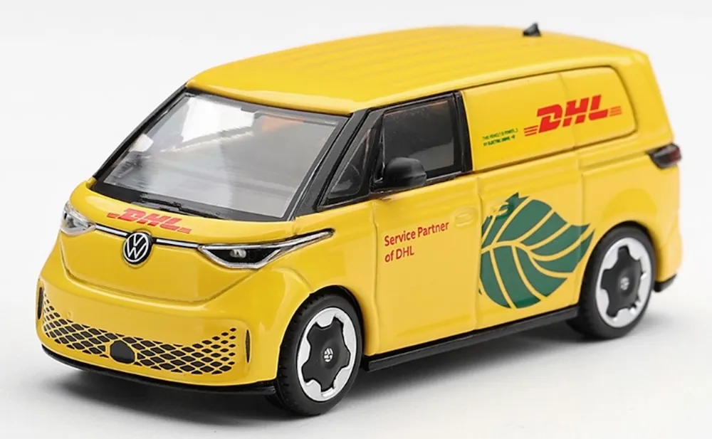 [予約] MINI-GT 1/64 フォークスワーゲン ID バズ DHL エレクトリック (左ハンドル)　MGT01376-L
