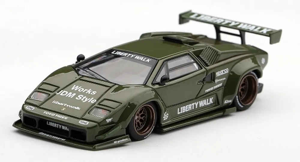 [予約] MINI-GT 1/64 ランボルギーニ カウンタック LB-WORKS アーミーグリーン (左ハンドル)　MGT01416-L