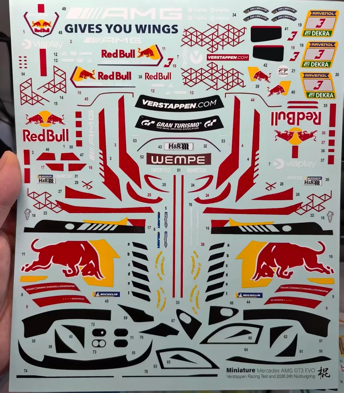[予約] ミニチュアデカール 1/24 メルセデス AMG GT3 Evo 2026 M.フェルスタッペン フィイナル Ver. フルデカール タミヤ対応　MS24054