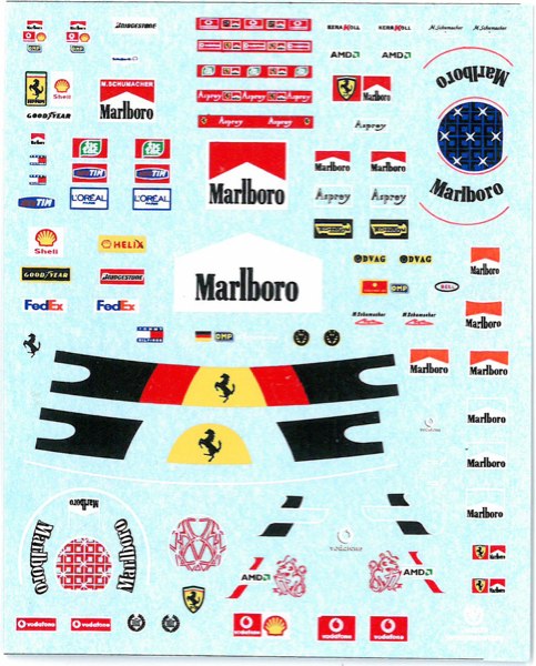 MSMクリエイション 1/20 M.シューマッハ フィギュア用 デカール